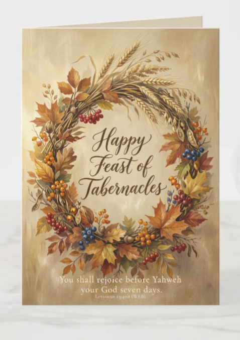 Beautiful fall wreath Feast of Tabernacles Card