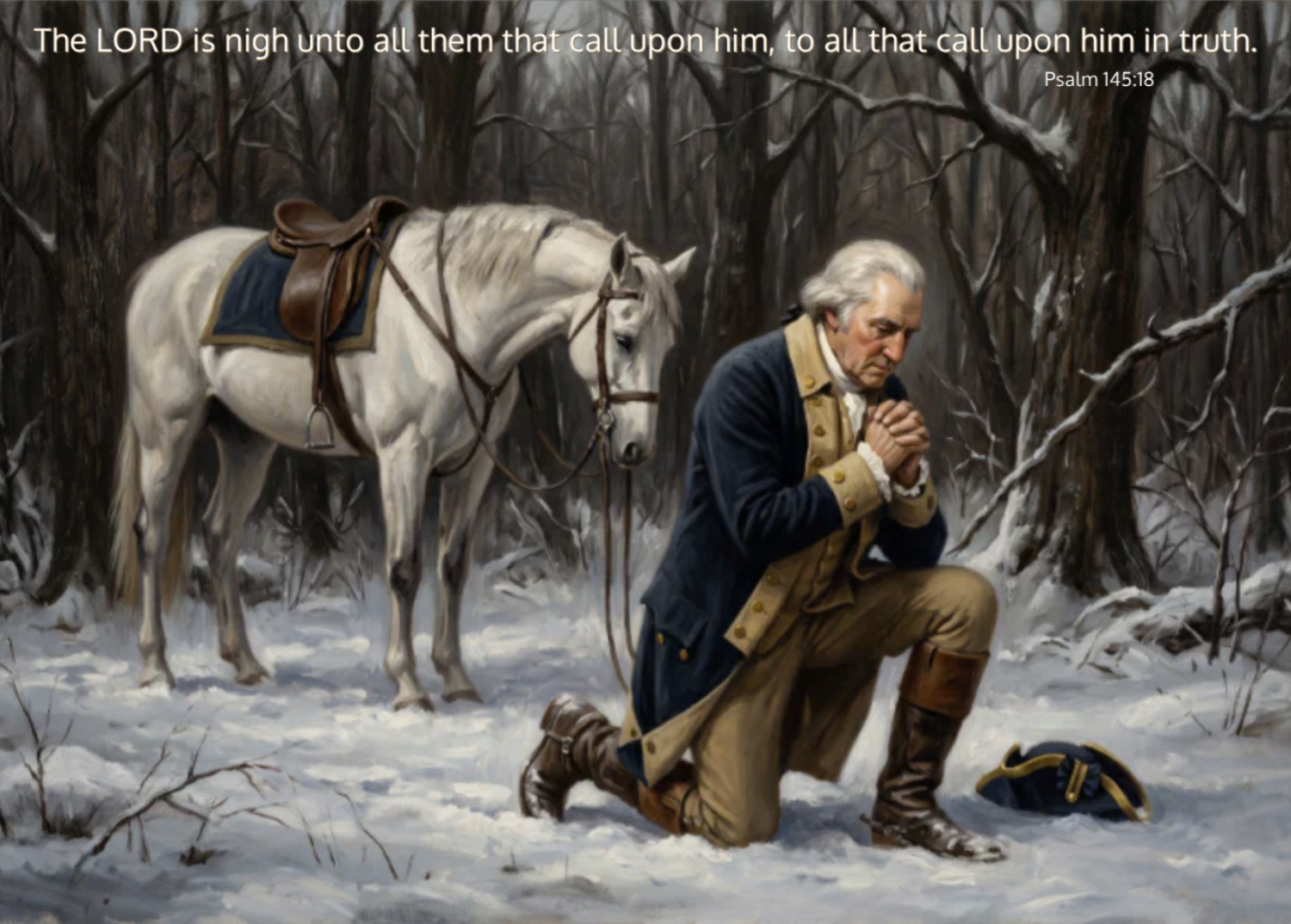 George Washington In Prayer e-Card