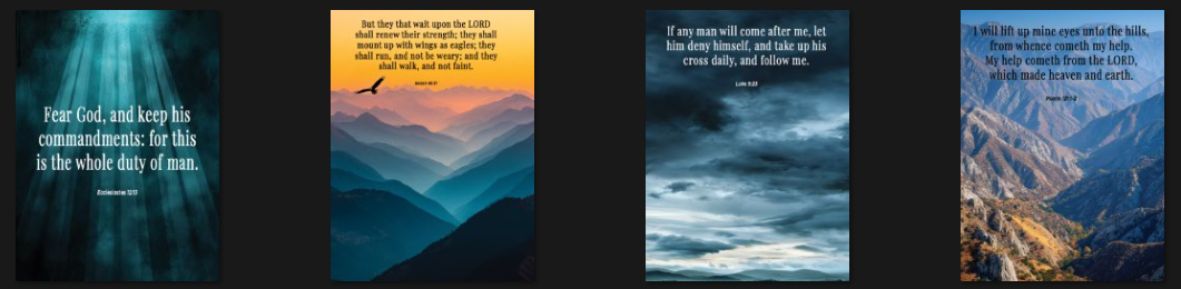 Thumbnail previews of newly released masculine and bold eCard designs