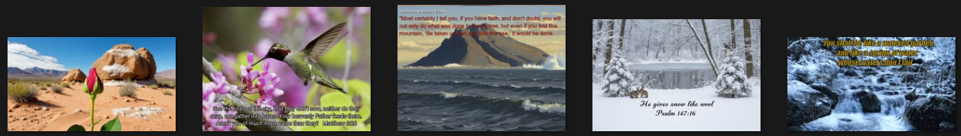 Thumbnail previews of newly released nature eCard covers with animated designs