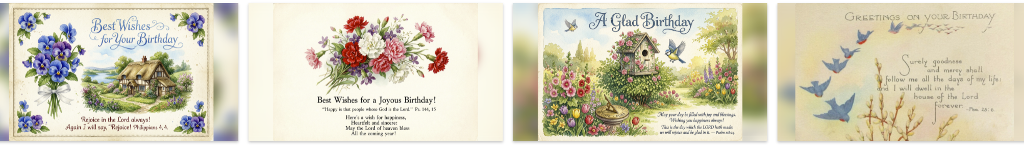 New Antique Birthday card thumbs