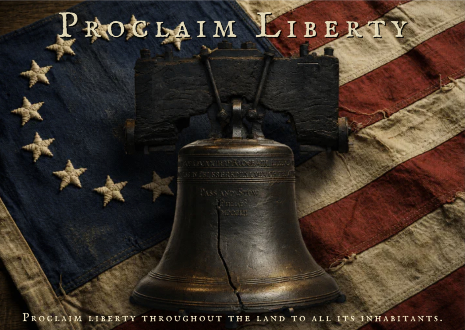 Liberty Bell on 13-Star US Flag e-Card