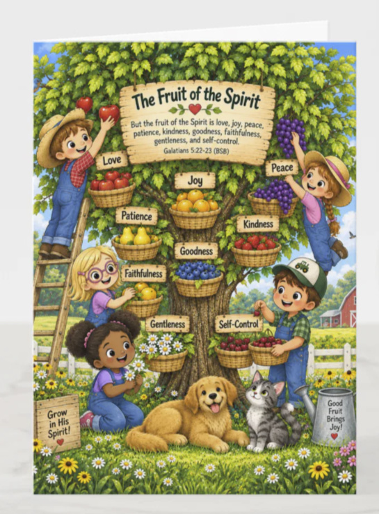 Children on a Fruit of the Spirit living tree