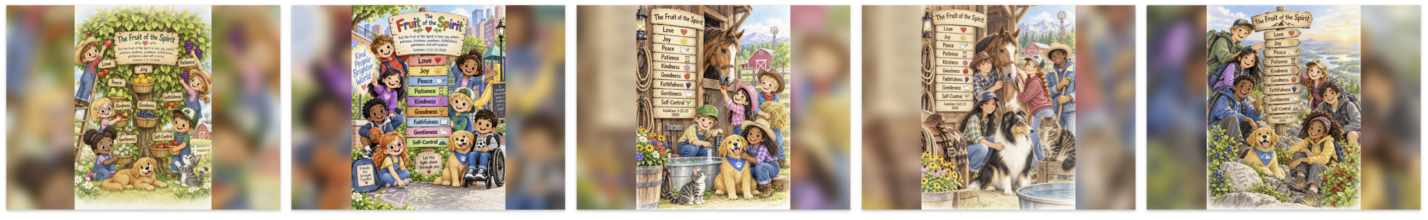 Fruits of the Spirit Art Signs for Kids and Teens Thumbs